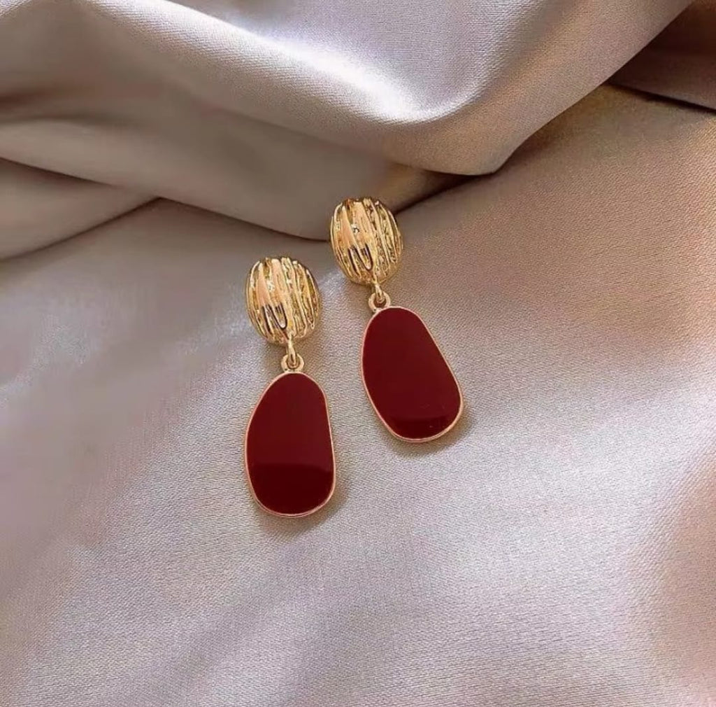 Scarlet Drop Statement Earrings