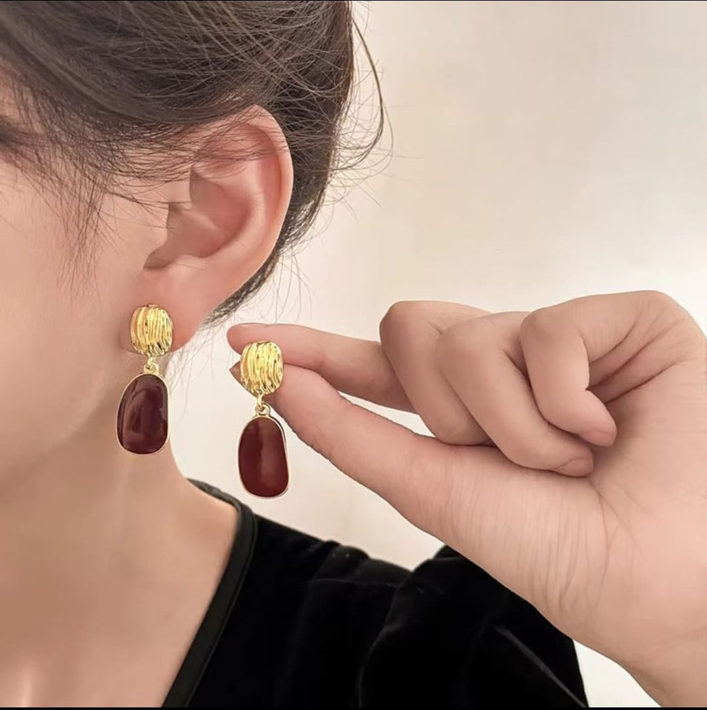 Scarlet Drop Statement Earrings
