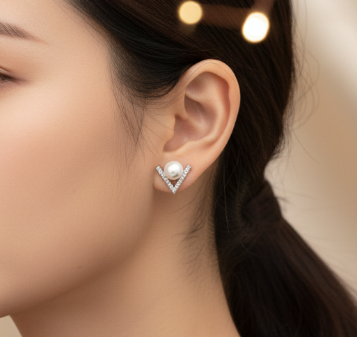 V-Pearl Studs