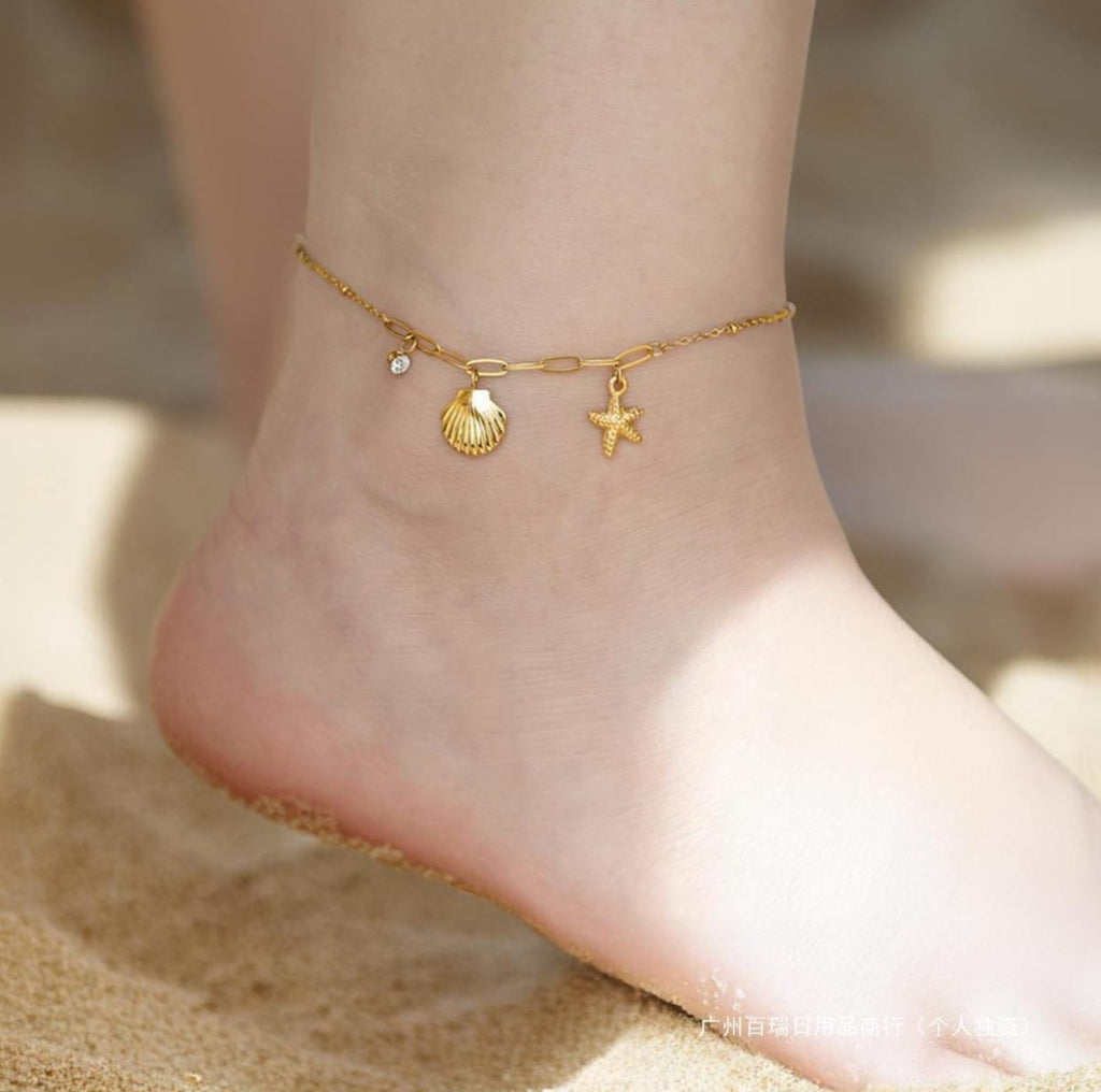 Seashell Starfish Anklet