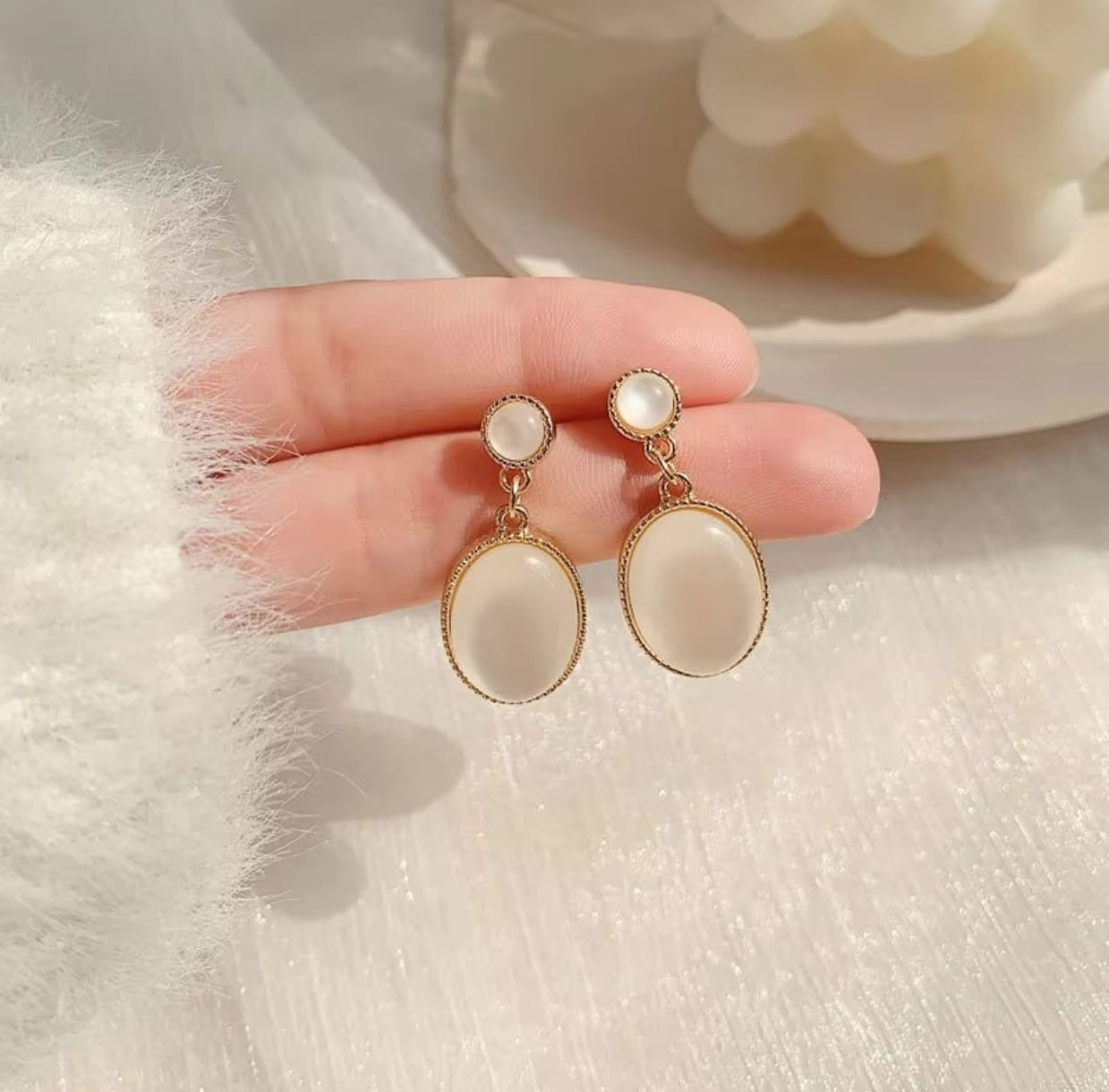 Korean-style drop earrings