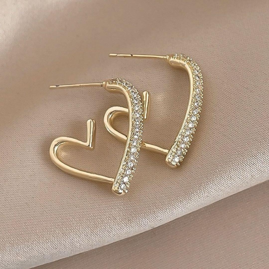 Pave Crystal Heart Hoops