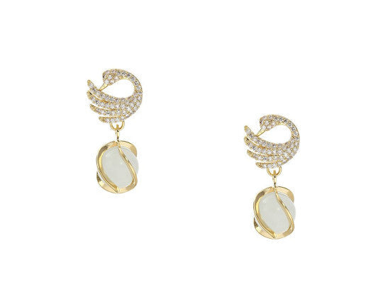 Swan Crystal Drop Earrings