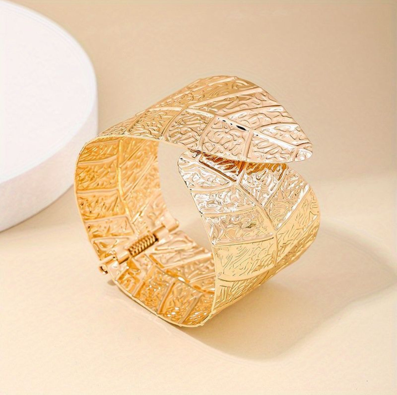 Leaf-Motif Cuff Bracelet