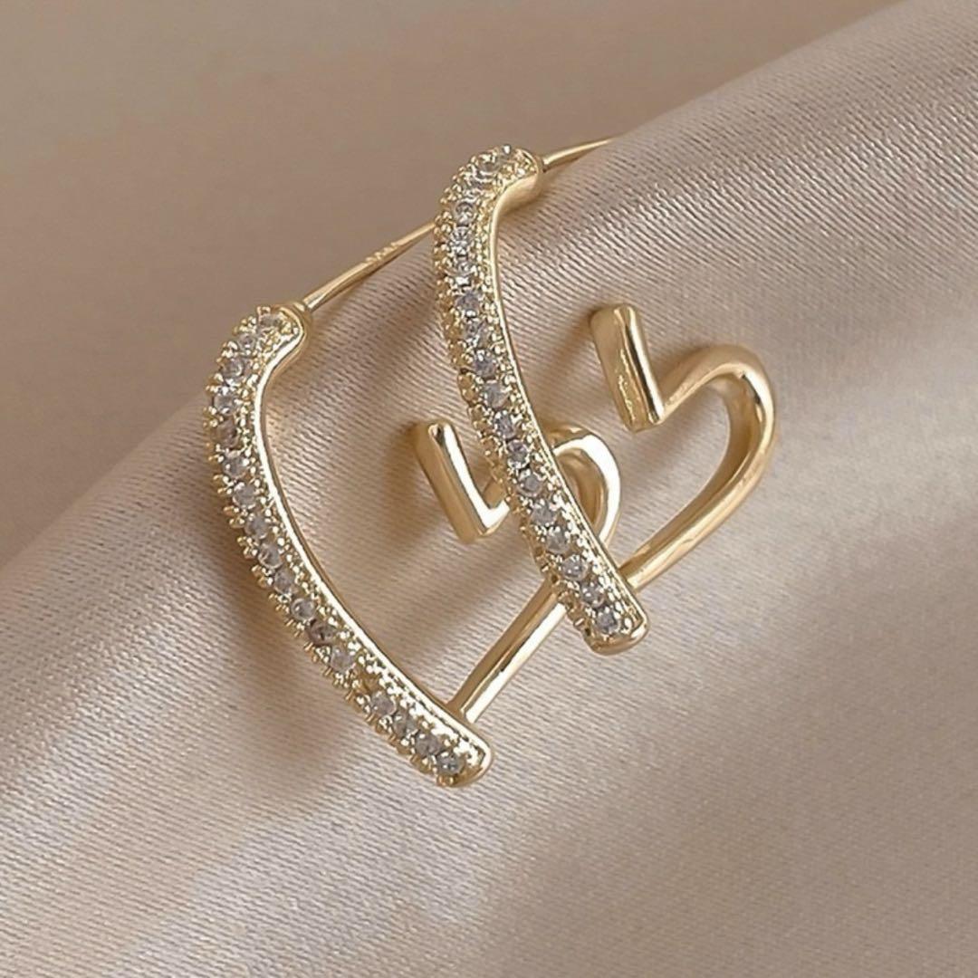 Pave Crystal Heart Hoops