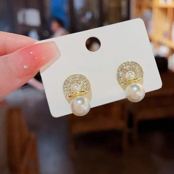 Textured Disc Double Pearl Drop