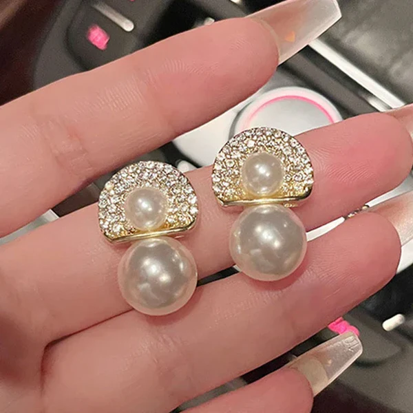 Textured Disc Double Pearl Drop