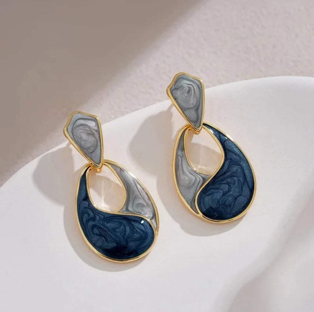 Enamel drop earrings