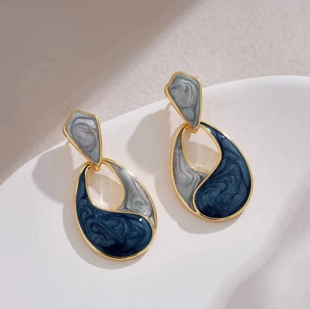 Enamel drop earrings