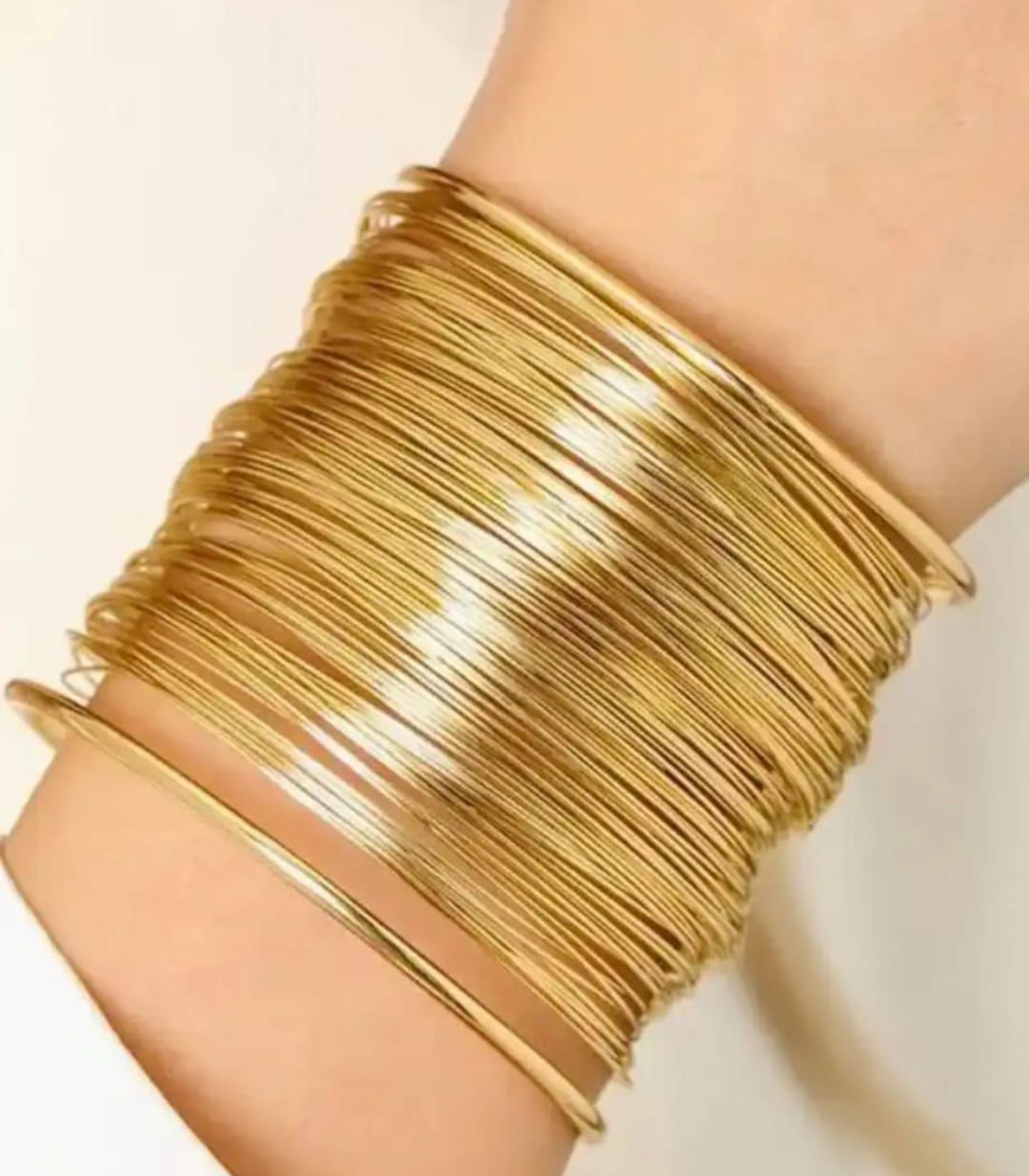 Gold Multi-Layered Wire Cuff Bracelet
