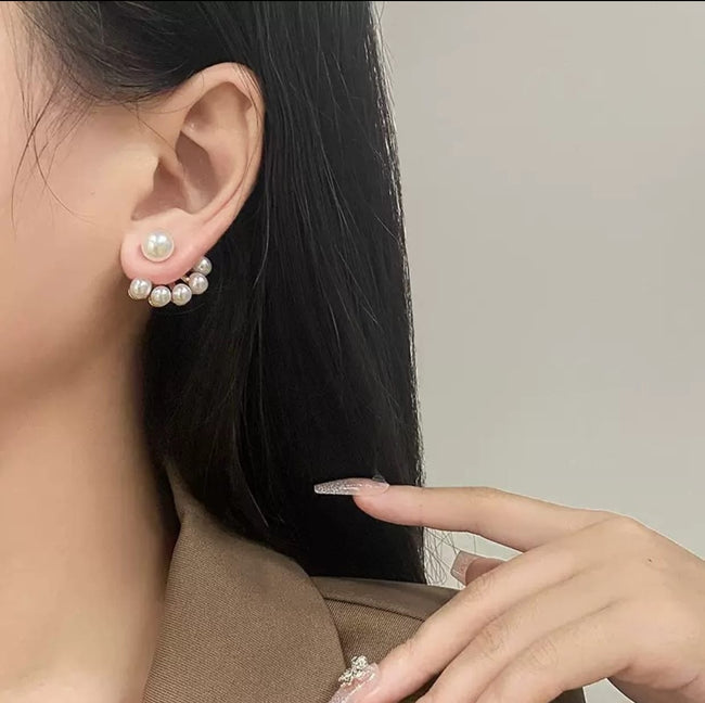 Multi-Pearl fan earrings