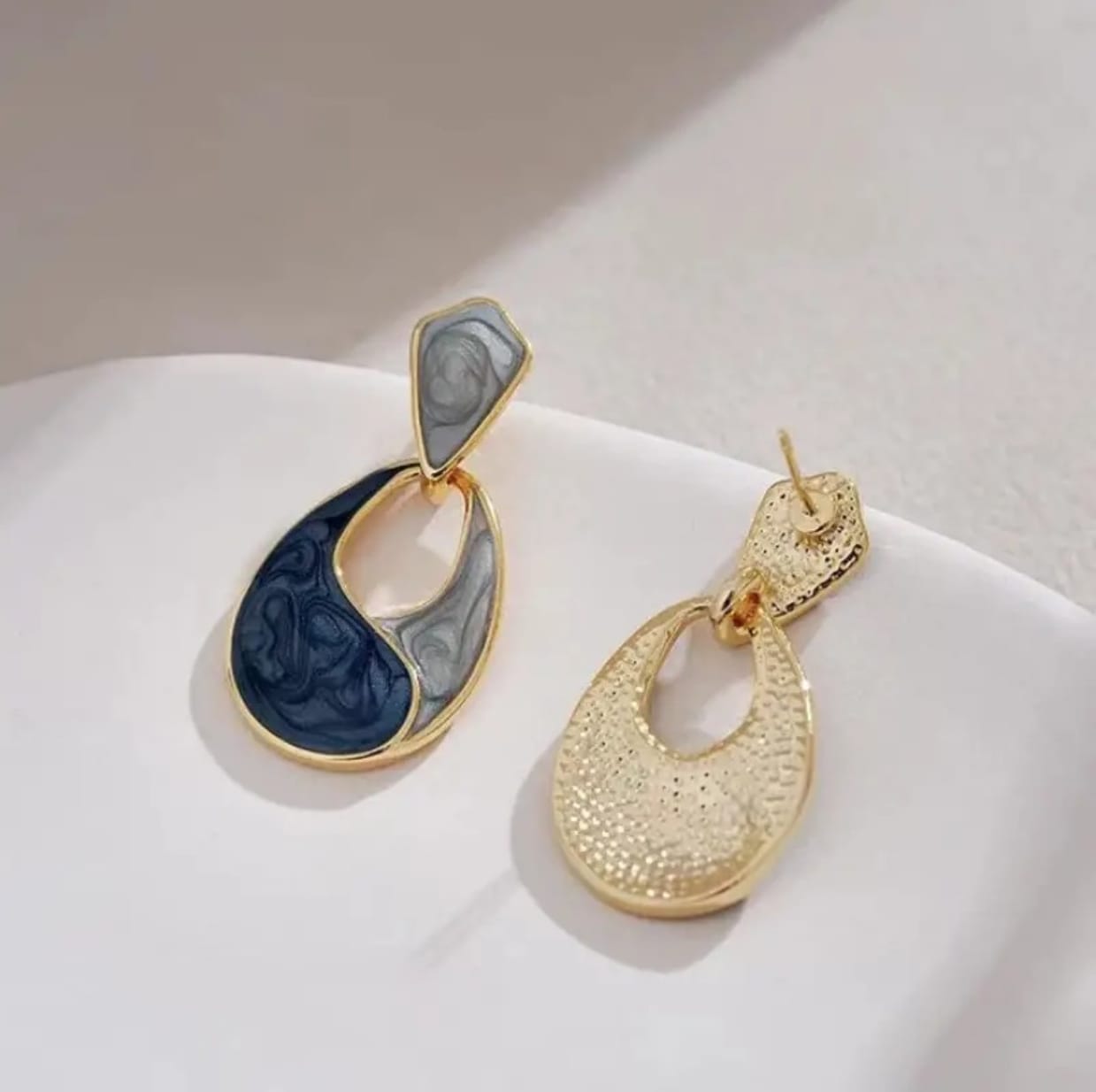 Enamel drop earrings