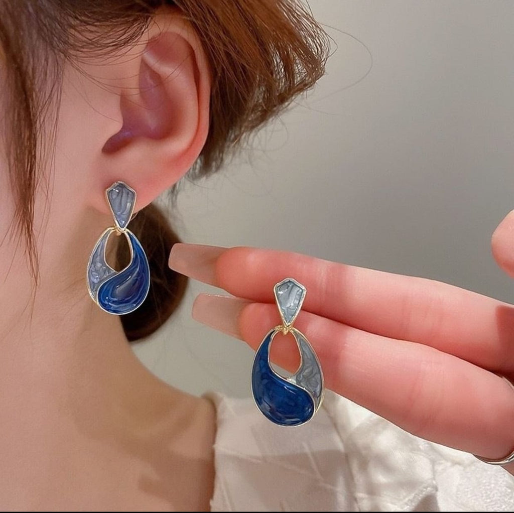 Enamel drop earrings