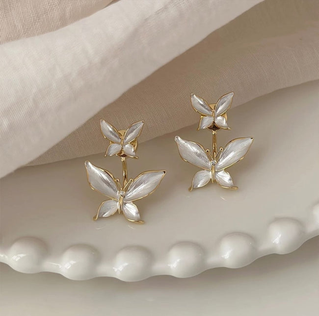 Butterfly drop earrings