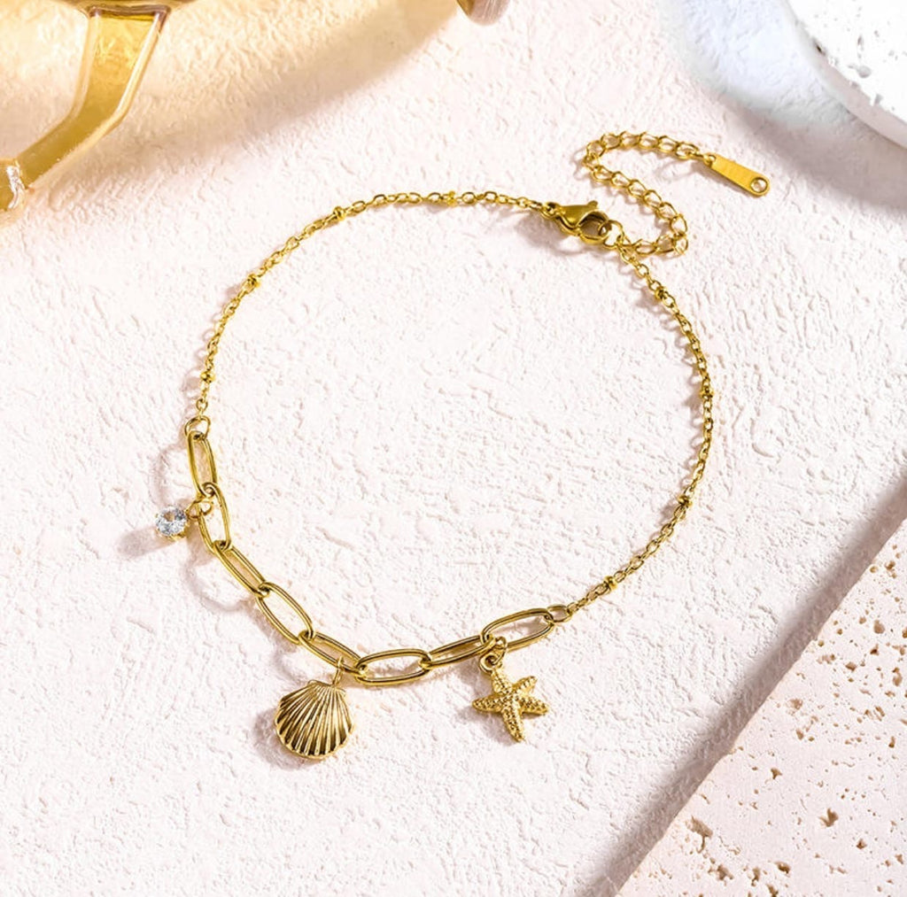 Seashell Starfish Anklet