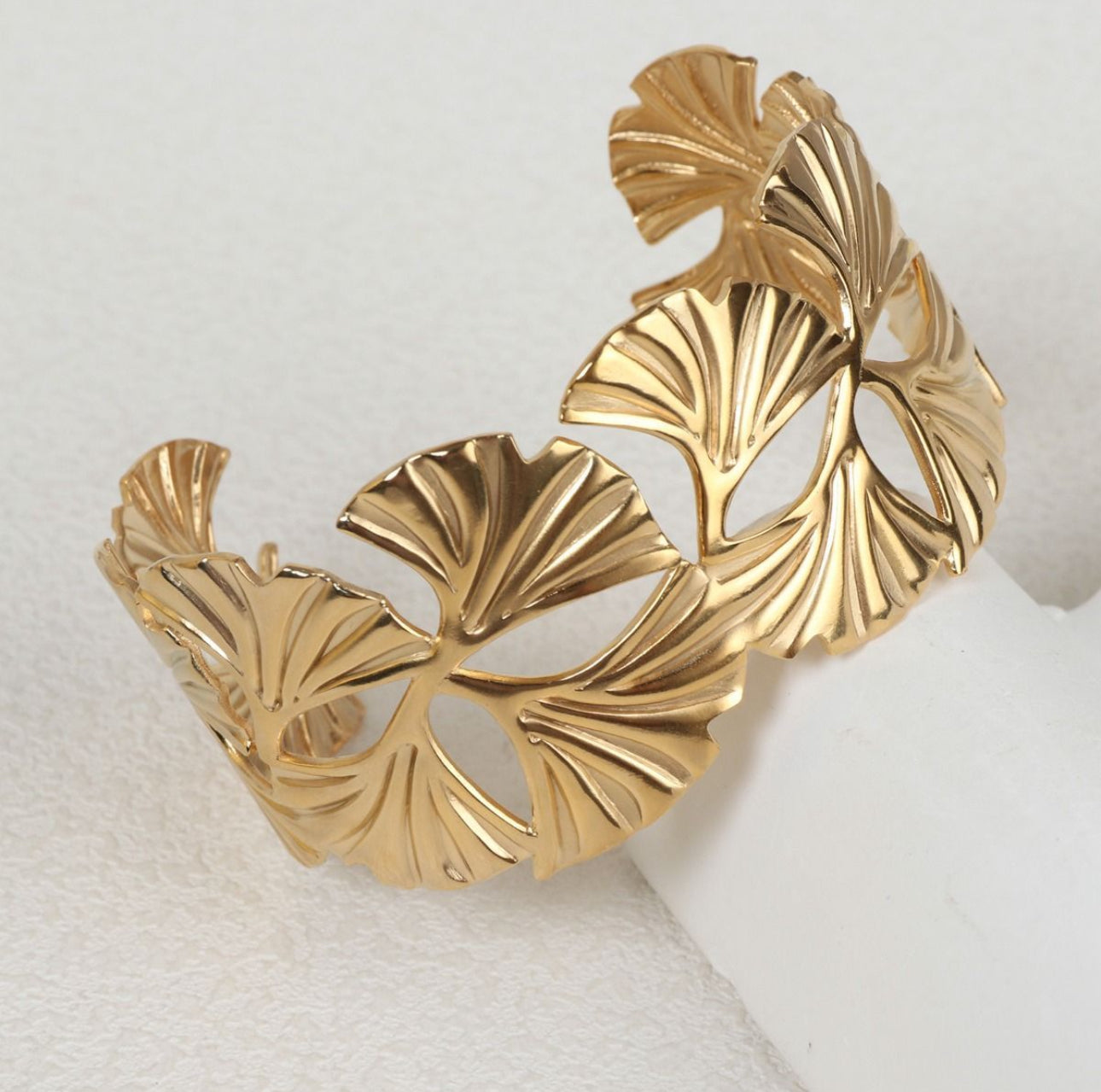 Ginkgo Leaf Cuff Bracelet