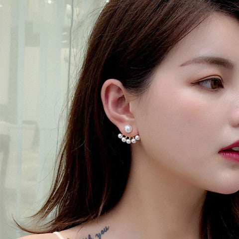 Multi-Pearl fan earrings