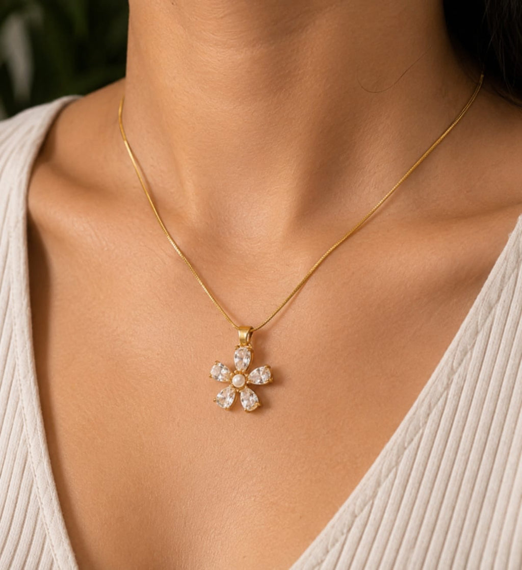 Five-petal floral motif