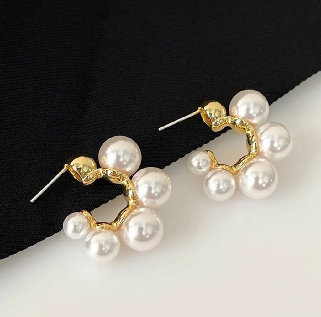 Pearl Hoop Studs
