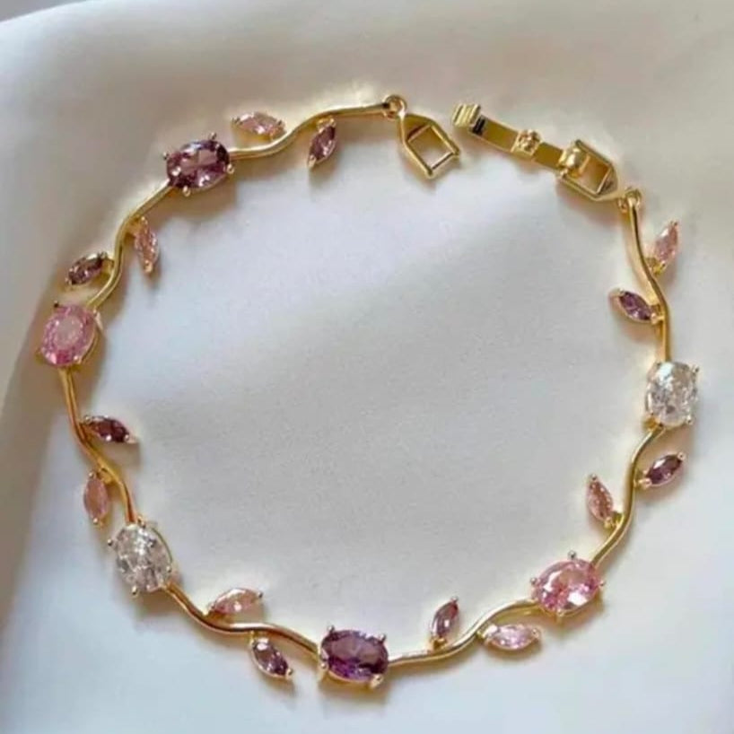 Floral-gemstone bracelet