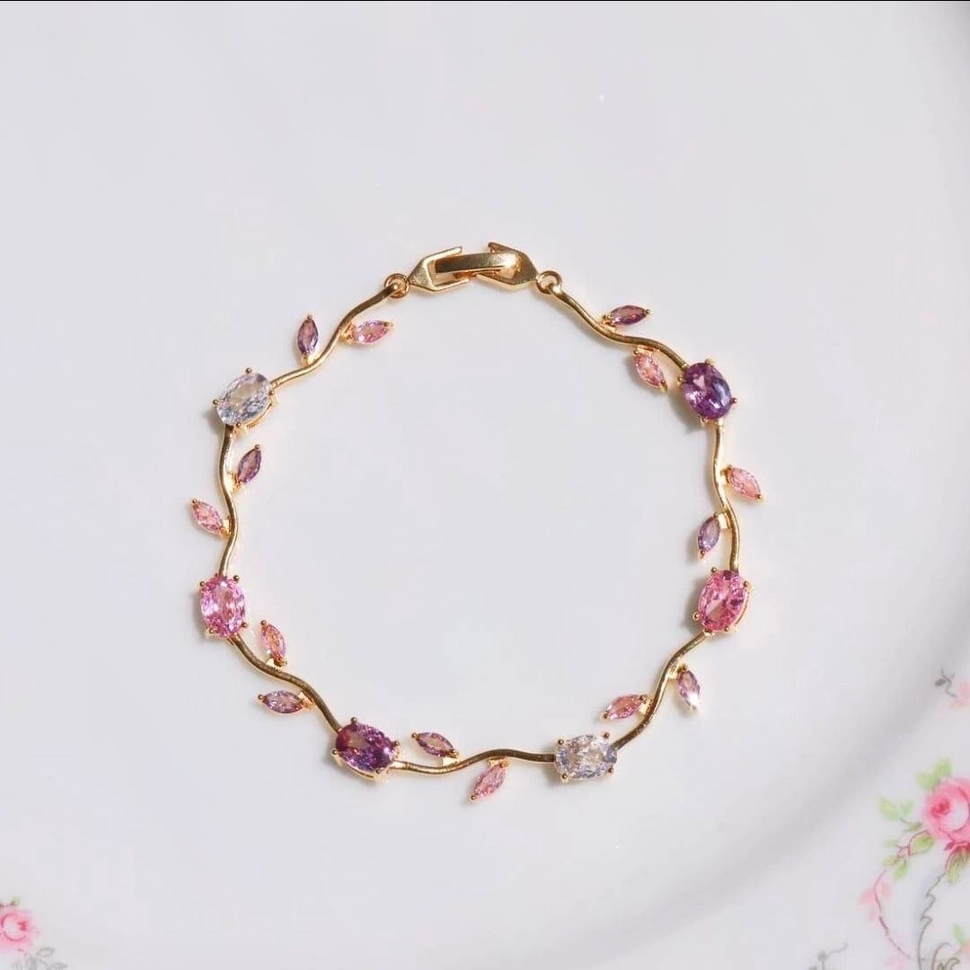 Floral-gemstone bracelet