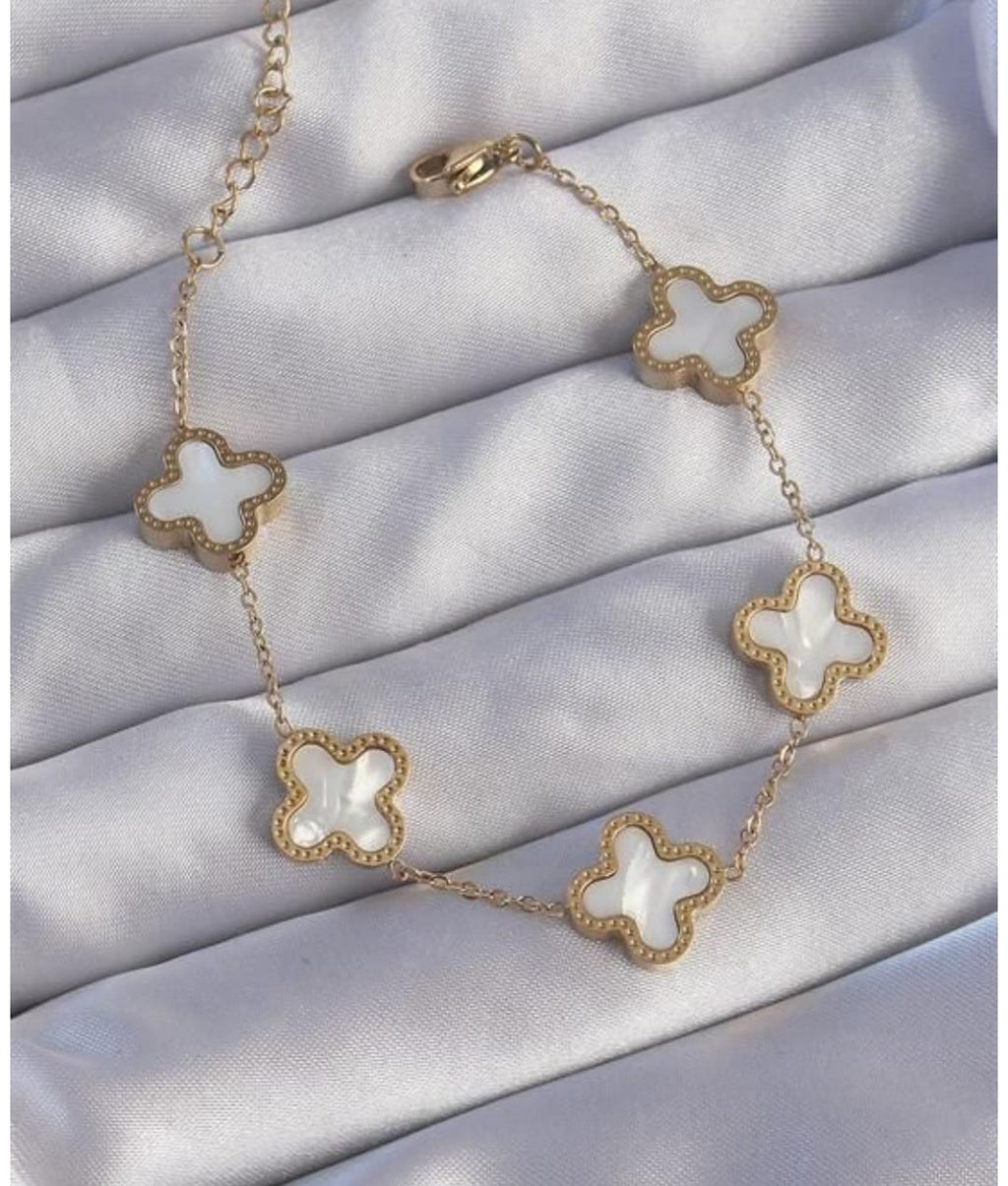 Clover Anti Tarnish Bracelets-white