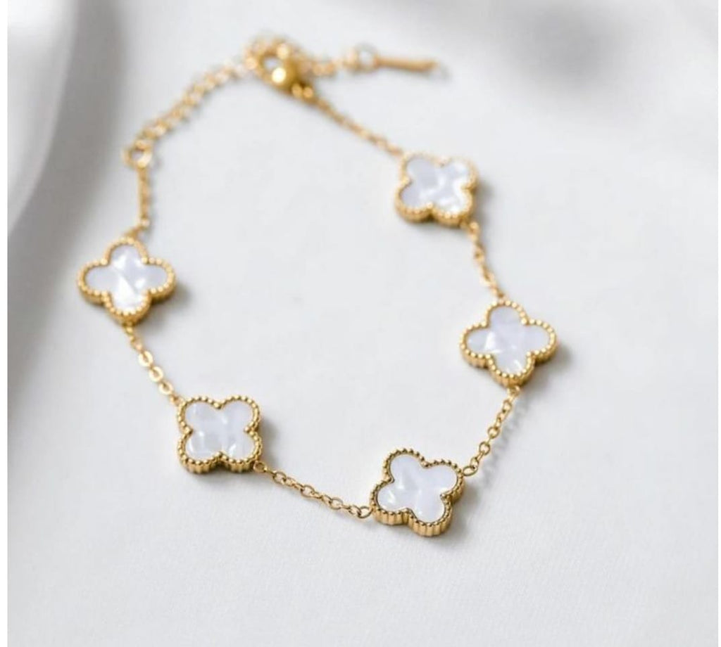 Clover Anti Tarnish Bracelets-white