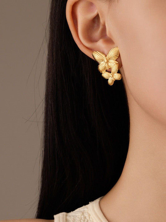 Flutter Duo Butterfly Stud Earrings