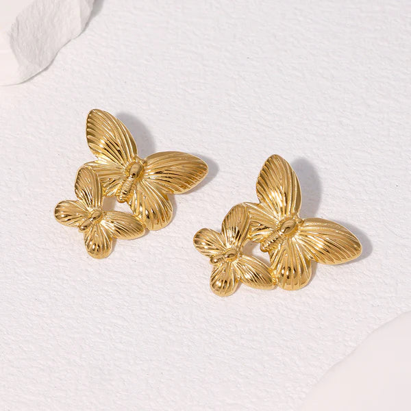 Flutter Duo Butterfly Stud Earrings