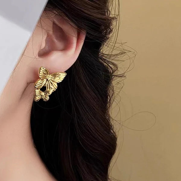 Flutter Duo Butterfly Stud Earrings