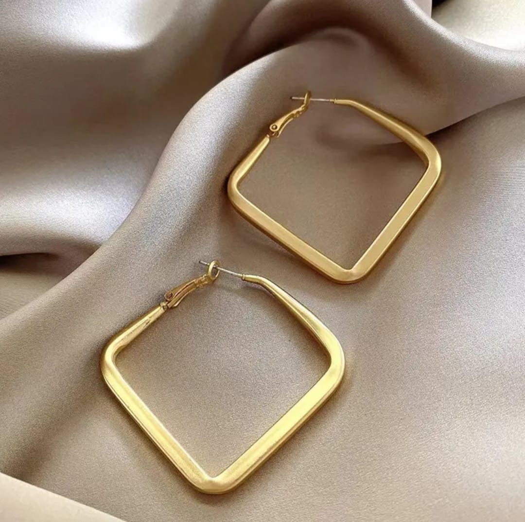 Big Square Matte Hoop Earrings
