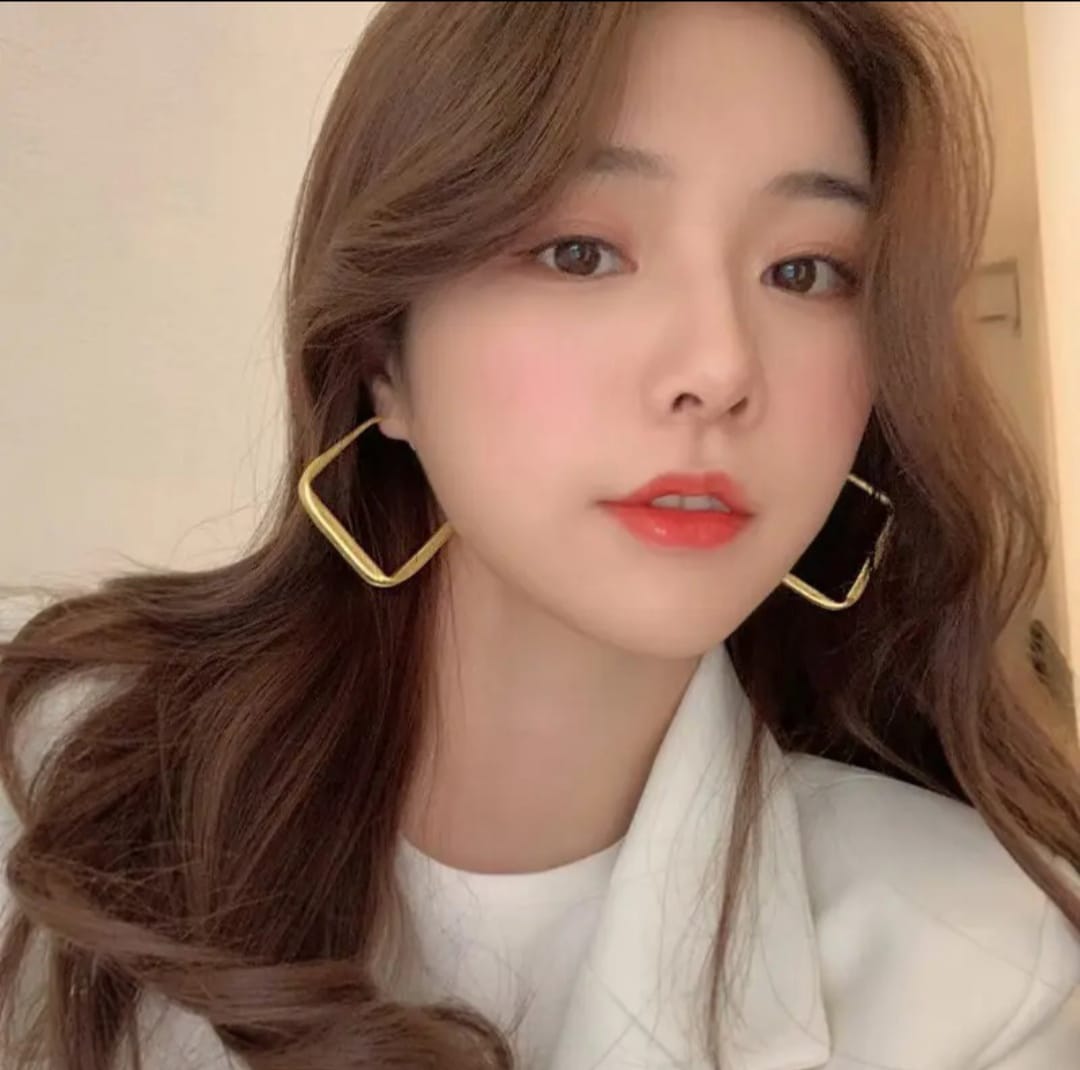 Big Square Matte Hoop Earrings