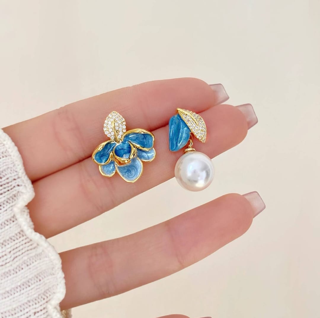 Enamel Drip Glaze Asymmetrical Earrings