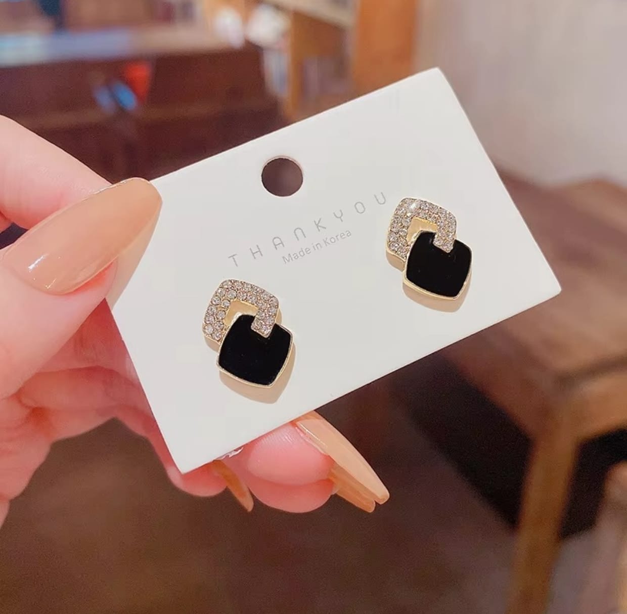 Cross Geometric Square Stud Earrings