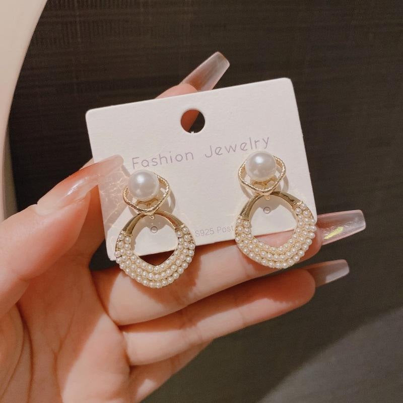 Pearl Halo Drop Earrings