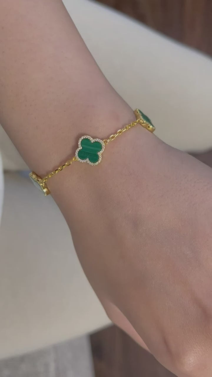 Clover Anti Tarnish Bracelets-Green