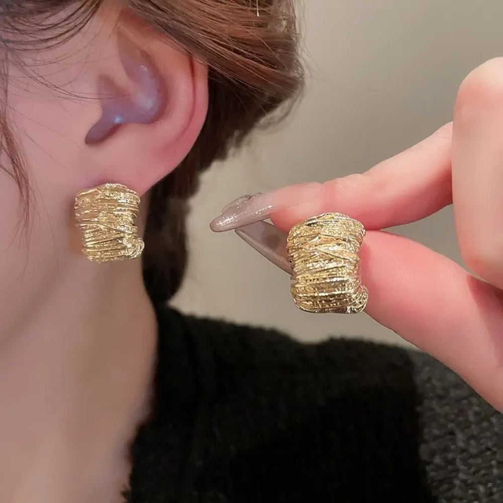 Molten Gold Textured Studs