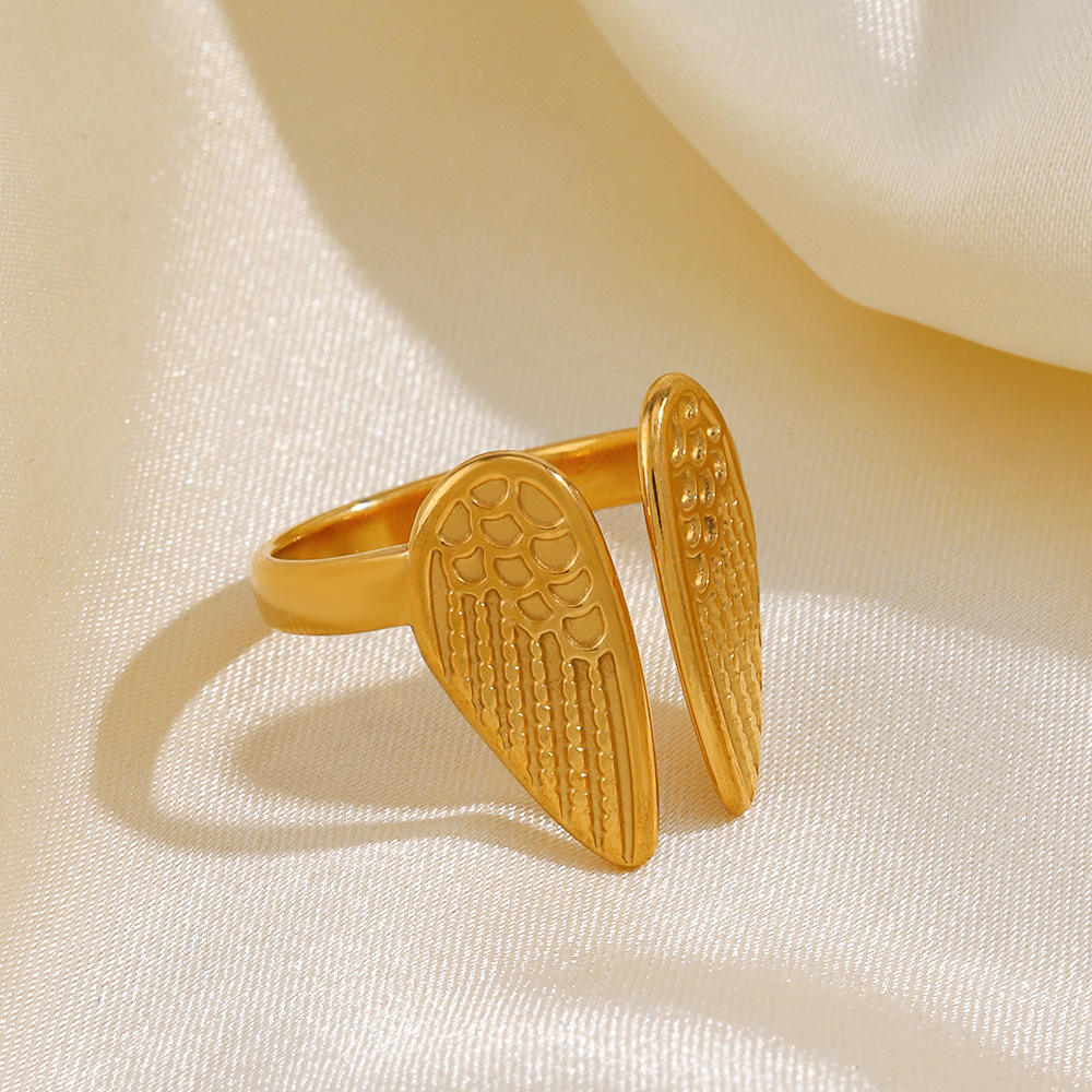 Golden Angel Wing Adjustable Ring