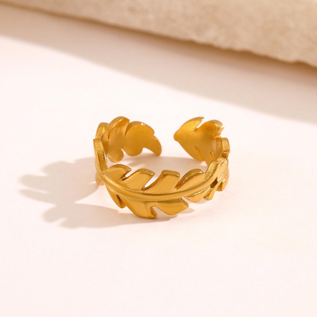 Golden Leaf Adjustable Ring