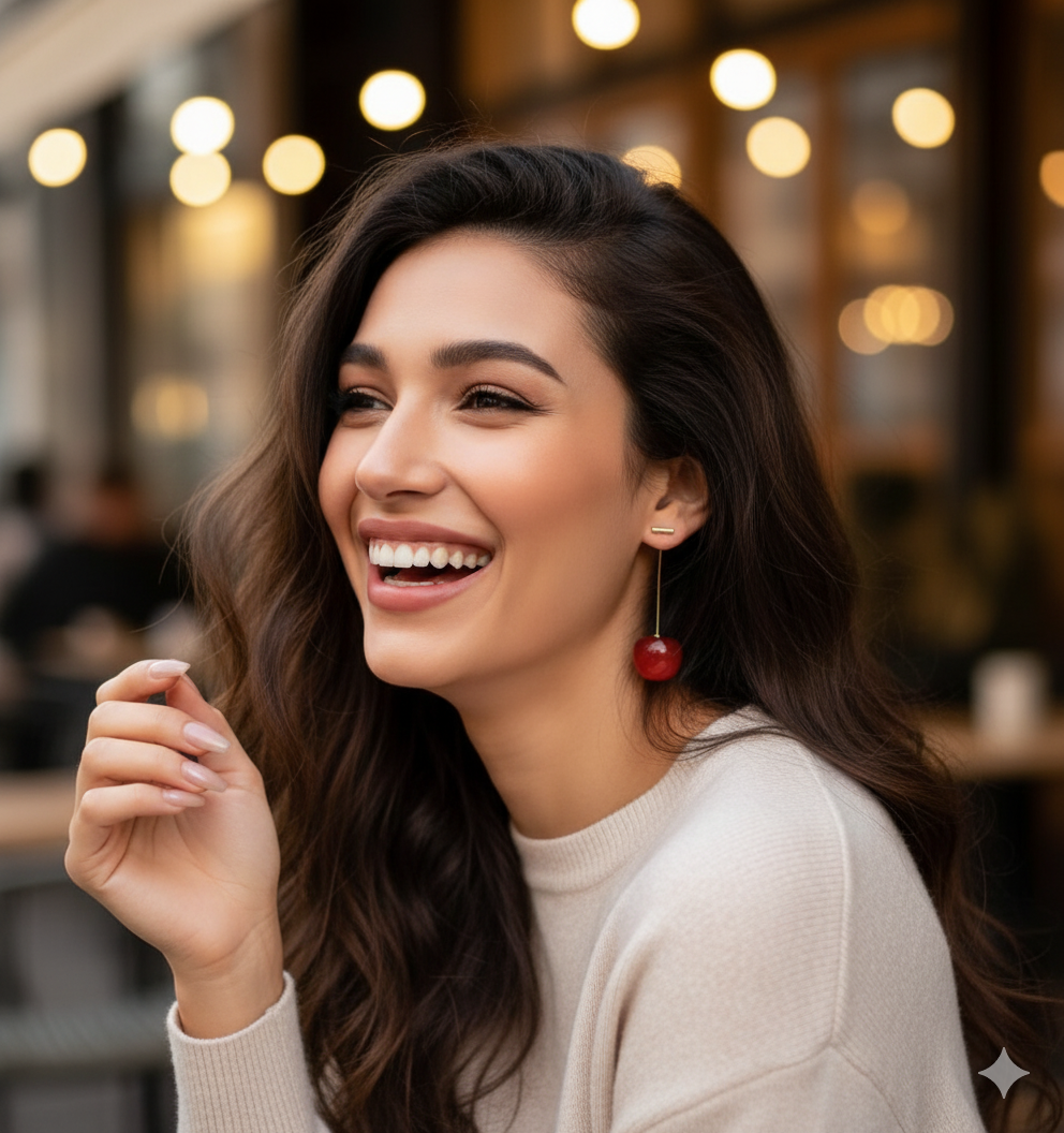 Red Cherry Drop Earrings