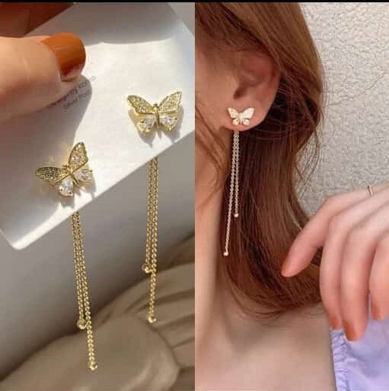 Golden Flutter Tassel Earrings