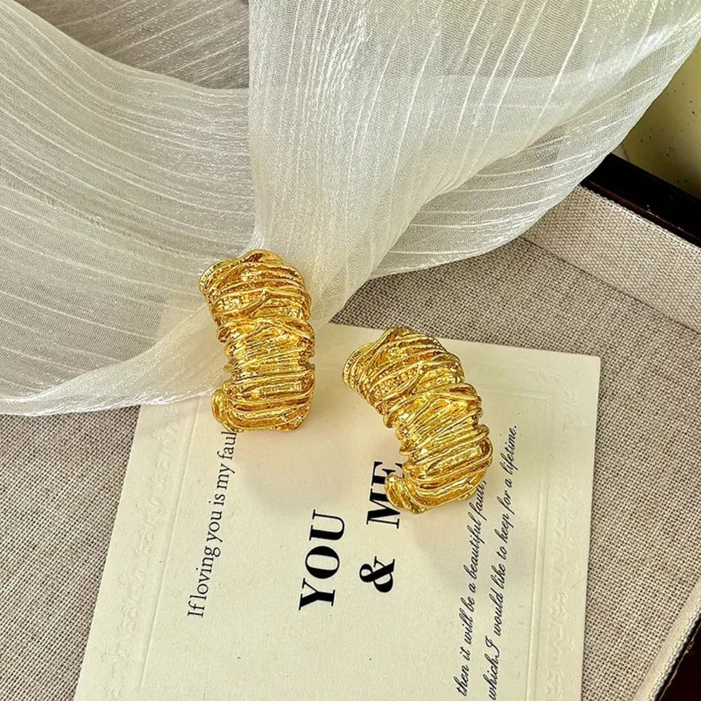 Molten Gold Textured Studs
