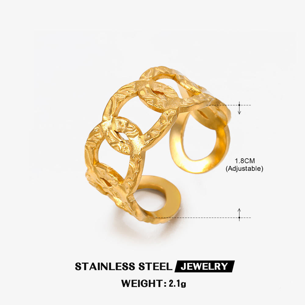 Golden Interlinked Statement Ring