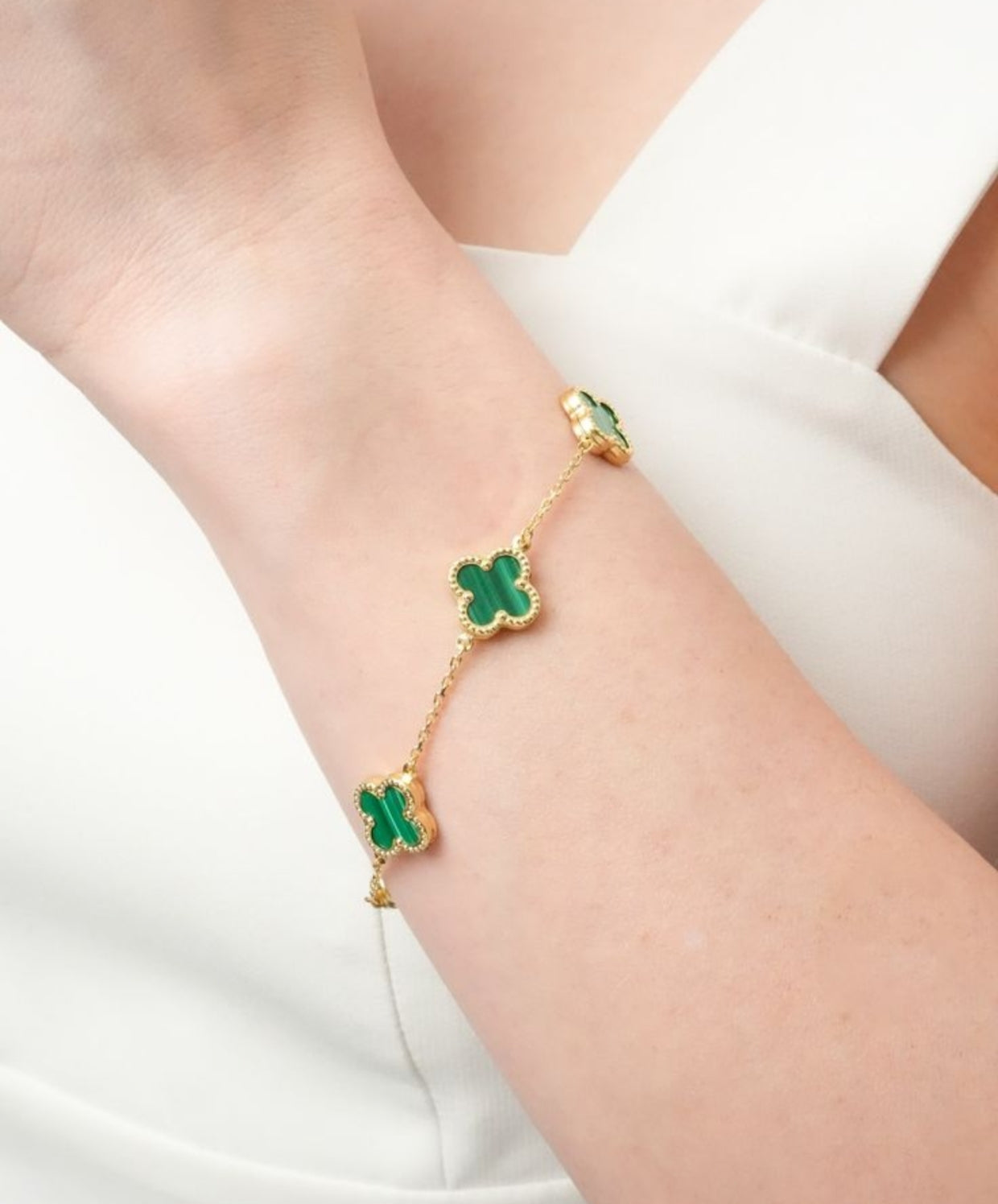 Clover Anti Tarnish Bracelets-Green