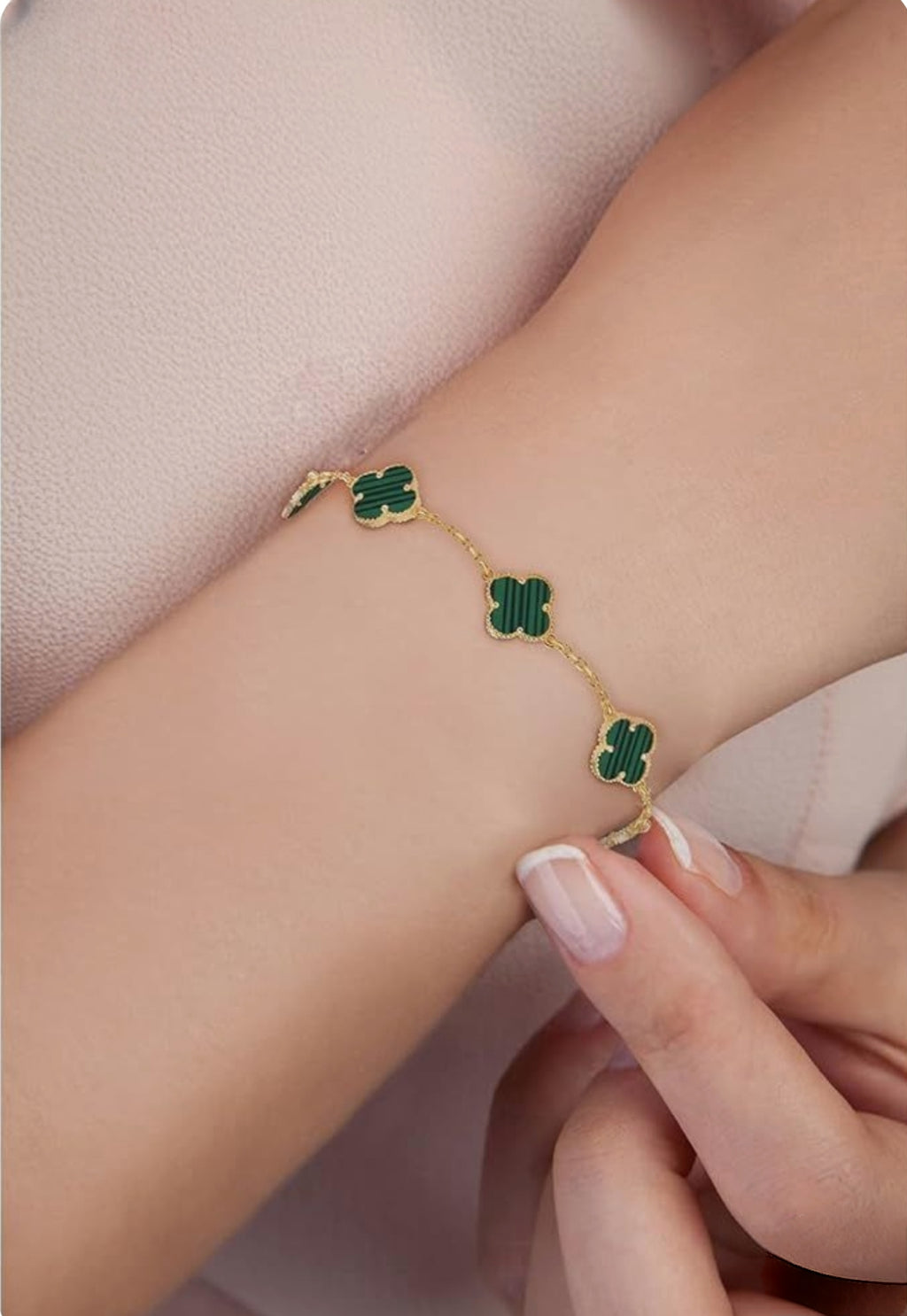 Clover Anti Tarnish Bracelets-Green