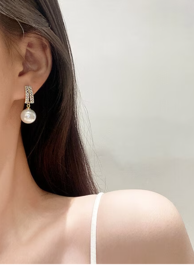 Crystal Pave Pearl Drop