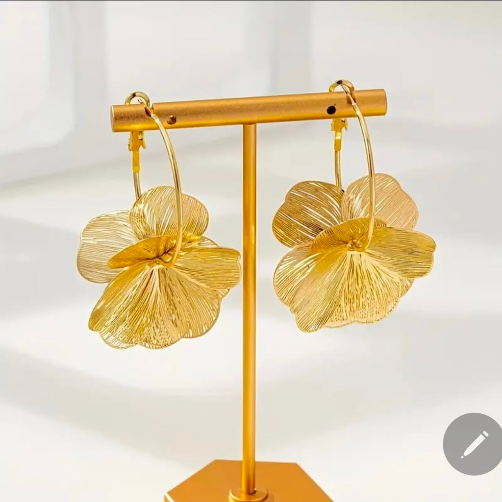 Flora Golden Bloom Hoop Earrings