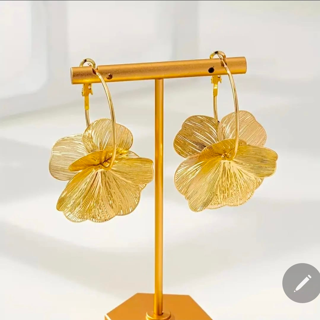 Flora Golden Bloom Hoop Earrings