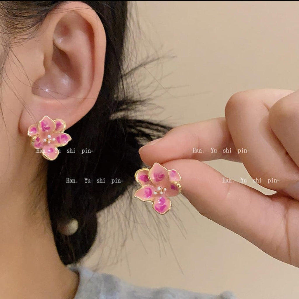 Blush Bloom Floral Stud Earrings