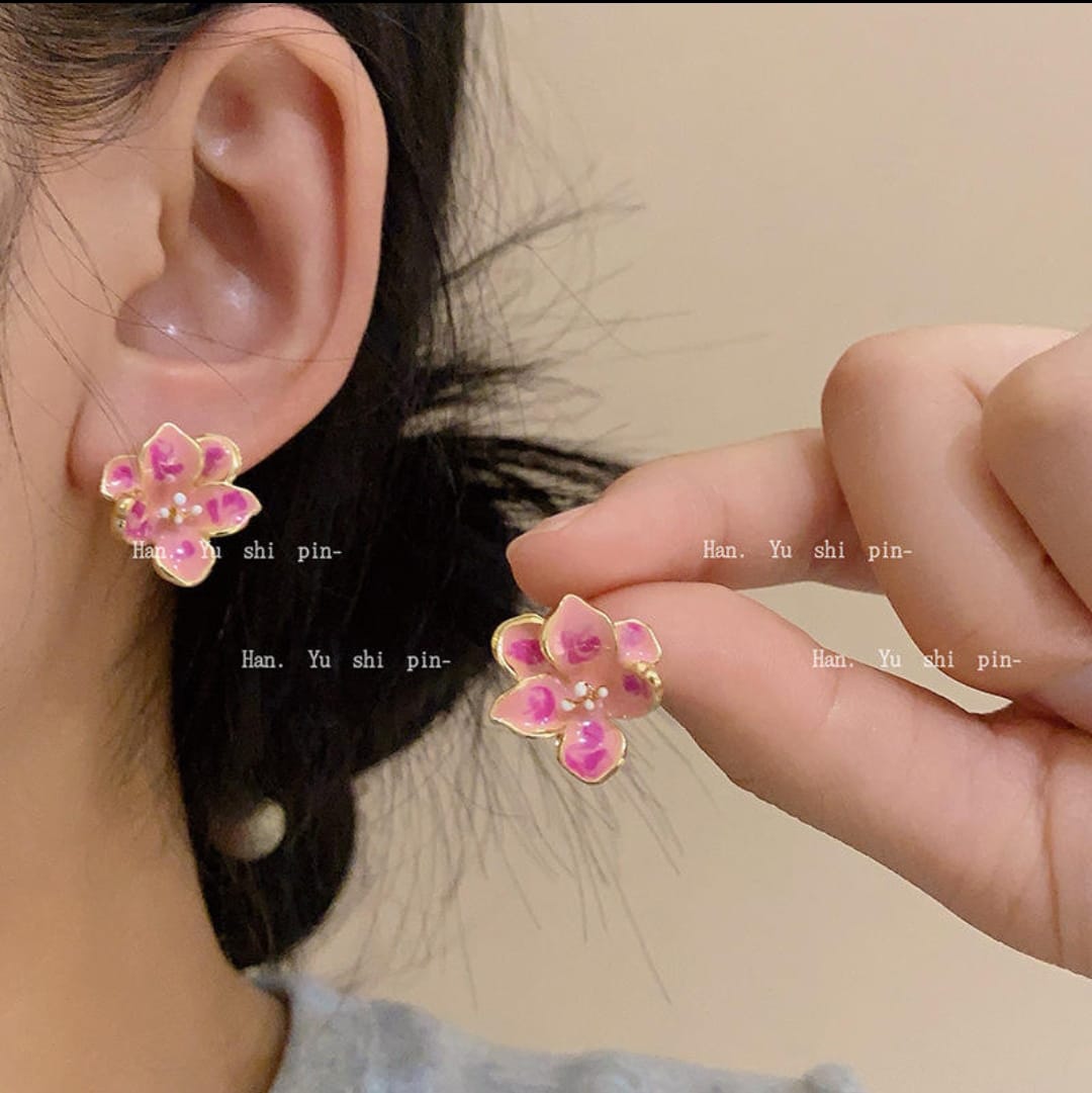 Blush Bloom Floral Stud Earrings
